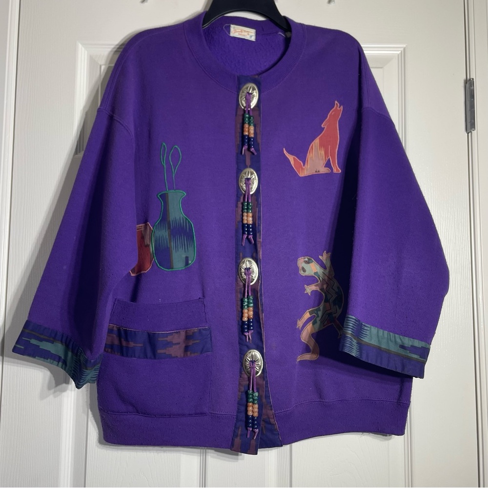 Vintage Handmade Button Up Southwest Native Shirt Shacket XL
